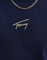 Tommy Jeans gold central logo t-shirt in navy