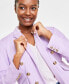 Фото #3 товара Women's Solid Faux Double-Breasted Blazer, Created for Macy's