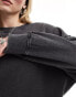 Фото #6 товара Monki long sleeve oversized sweater in acid washed black