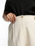 ASOS DESIGN Curve dad short with linen in stone