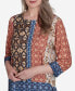 Harvest Moon Women's Batik Textured Border Top Синий, S - фото #5