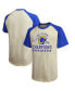 ფოტო #1 პროდუქტის Men's Threads Cream, Royal Los Angeles Rams 2021 NFC Champions Raglan T-shirt
