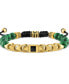 Фото #2 товара Men's Link Beaded Bolo Bracelet in Gold-Plated Stainless Steel