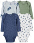 Фото #1 товара Baby 4-Pack Long-Sleeve Floral & Polka Dot Bodysuits NB