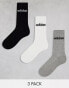 Фото #1 товара adidas Originals 3-pack mid socks in white, grey and black