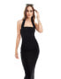 ASOS DESIGN bodycon midi dress with halter strap in black Черный, 32 - фото #1