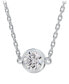 ფოტო #1 პროდუქტის Diamond Bezel Pendant Necklace (1/5 ct. t.w.) in 14k White Gold, 16" + 2" extender