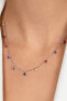 Silver necklace with colored zircons NCL137W