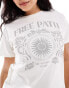 Pull&Bear 'Free Path' tonal graphic t-shirt in ecru