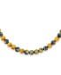 Bling Jewelry plain Simple Western Jewelry Mixed Grey Blackish Alternating Brown Tiger eye Round 10MM Bead Strand Necklace For Women Silver Plated Clasp 16 Inch