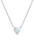 ფოტო #1 პროდუქტის Lab-Grown Opal Solitaire Heart 18" Pendant Necklace (5/8 ct. t.w.)