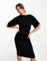 Фото #3 товара Closet London ribbed pencil midi dress in black