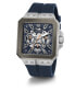 Guess Herren Armbanduhr Multifunktionsuhr Skeleton Leo blau, silber GW0637G1