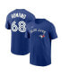 Фото #1 товара Men's Jordan Romano Royal Toronto Blue Jays Player Name and Number T-shirt
