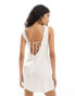 ASOS DESIGN low back linen mini dress in ivory