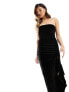 Фото #10 товара ASOS DESIGN velvet bandeau ruffle maxi dress in black