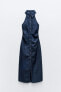 Фото #5 товара Льняное платье-рубашка облегающего кроя ZARA
