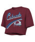 Фото #2 товара Women's Nathan MacKinnon Maroon Colorado Avalanche Behind the Net Boxy Name Number Cropped T-Shirt