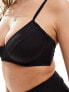 ASOS DESIGN Maya mix and match underwired longline bikini top in black EU 65 D - фото #3