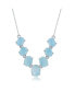 Фото #1 товара Sterling Silver Graduating Oval Larimar Necklace