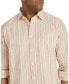 ფოტო #2 პროდუქტის Big & Tall Johnny g Stripe Relaxed Fit Linen Shirt