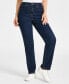 ფოტო #1 პროდუქტის Women's Curvy Straight-Leg High Rise Jeans, Created for Macy's
