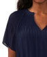 ფოტო #3 პროდუქტის Women's Split-Neck Pleated Top