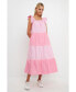 Фото #2 товара Women's Ruffle Detail Colorblock Midi Dress