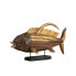 Decorative Figure Romimex Golden Wood Fish 80 x 50 x 20 cm