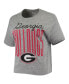 ფოტო #3 პროდუქტის Women's Heathered Gray Georgia Bulldogs Sanibel Knobi Crop T-shirt
