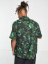 Фото #2 товара River Island printed shirt in dark green