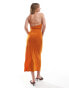 Pull&Bear sleeveless maxi dress with strappy back detail in ochre