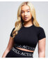 ფოტო #1 პროდუქტის Women's Avra Panel Recycled Seamless Crop Top - Black