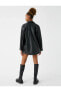 Фото #4 товара Рубашка женская Koton Oversize с деталями кожи в карманах