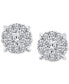 Фото #4 товара Diamond Halo Stud Earrings (1/4 ct. t.w.) in 10k White Gold