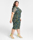 Фото #3 товара Trendy Plus Size Mesh Midi Dress, Created for Macy's
