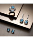 ფოტო #2 პროდუქტის Adrienne Stud Earrings with Enamel and Swiss Blue Topaz