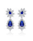 ფოტო #1 პროდუქტის Sterling Silver with White Gold Plated Cubic Zirconia Drop Earrings