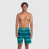 Speedo Men's 5.5" Striped Swim Shorts - Green M