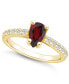 Garnet (1-1/10 Ct. T.W.) and Diamond (1/3 Ct. T.W.) Ring in 14K Yellow Gold