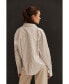 Women's Isra Striped Button Up Shirt Beige/khaki + beige, Средний - фото #3