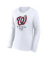 Фото #2 товара Women's White Washington Nationals Long Sleeve T-shirt