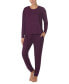 ფოტო #1 პროდუქტის Woman's 2-Pc. Long-Sleeve Jogger Pajamas Set