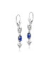 Фото #2 товара Sterling Lapis Lazuli Gemstone Arrow Leverback Earrings