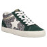 Фото #2 товара Vintage Havana Bounce Glitter Lace Up Womens Green Sneakers Casual Shoes BOUNCE