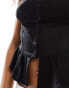 Фото #3 товара ASOS DESIGN button front linen look corset top in black