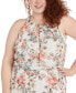 Фото #3 товара Plus Size Floral-Print A-Line Maxi Dress