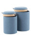Фото #2 товара Tray Contemporary Nesting Ottoman Set in Fabric and Wood by Lumisource
