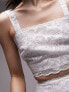 Topshop co-ord lace detail cropped top in ivory