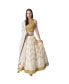 ფოტო #2 პროდუქტის Women's Off White Chikankari Embroidery Lehenga Choli with Mirror and Sequins Detail